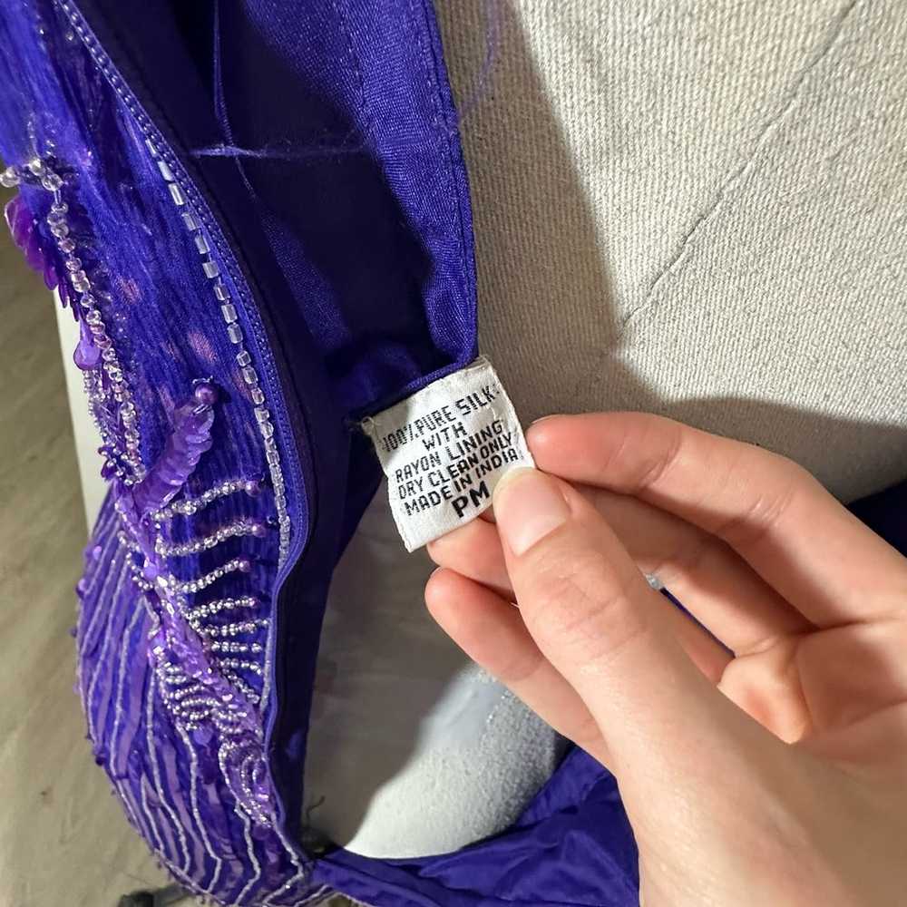 VTG Silk Pearl Beaded Sequin Flapper Dress - image 8