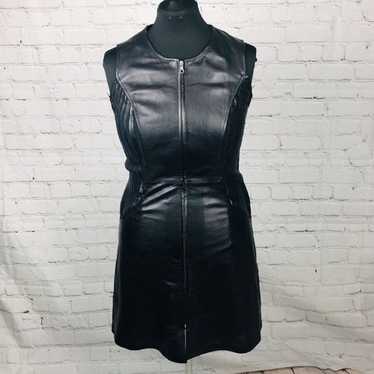RARE Black ENRICO MANDELLI Leather Zip U