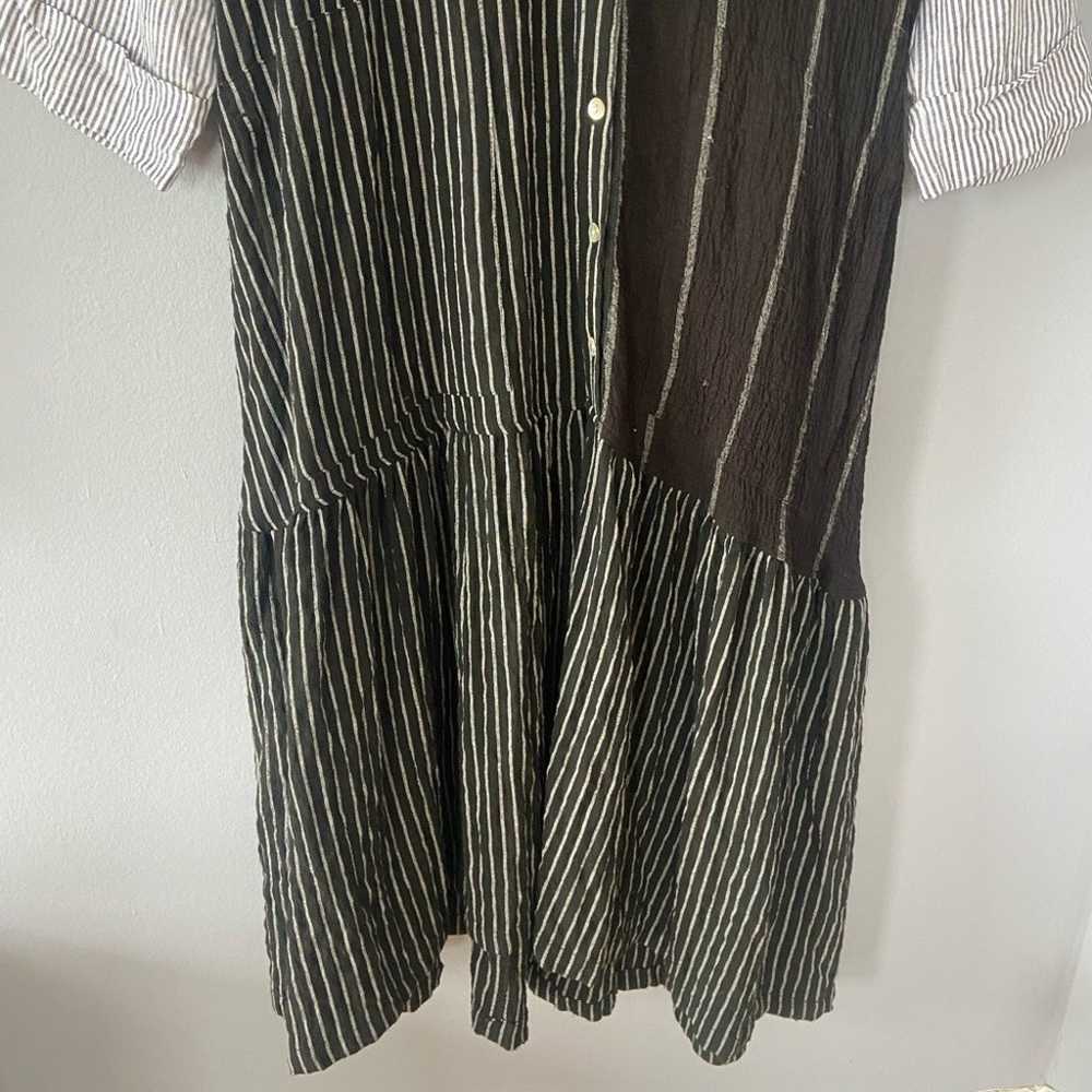 Alembika Black Mixed Stripe Lagenlook Midi Shirtd… - image 3