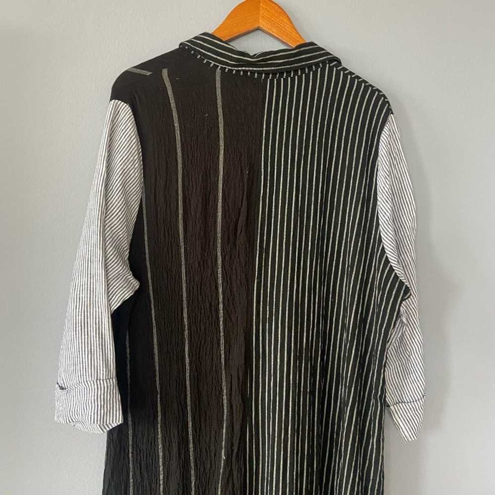 Alembika Black Mixed Stripe Lagenlook Midi Shirtd… - image 7