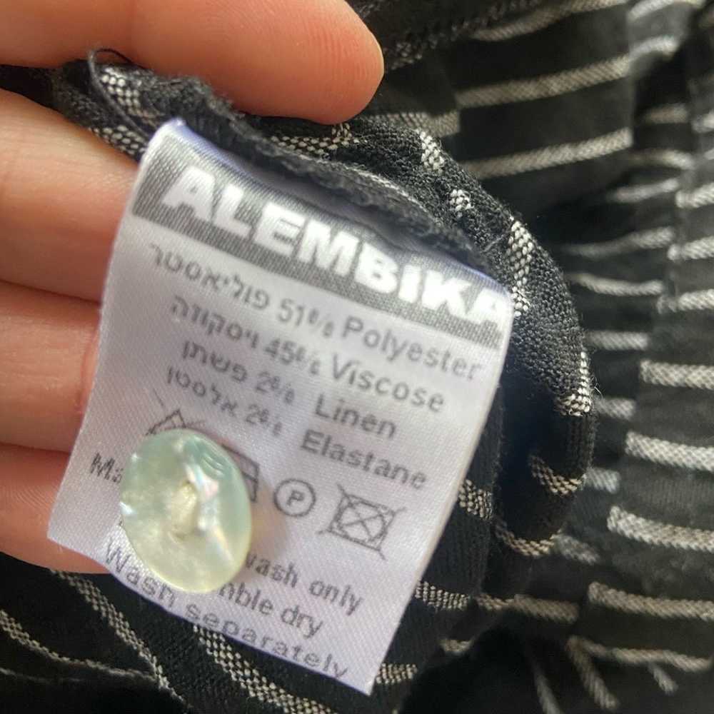 Alembika Black Mixed Stripe Lagenlook Midi Shirtd… - image 8