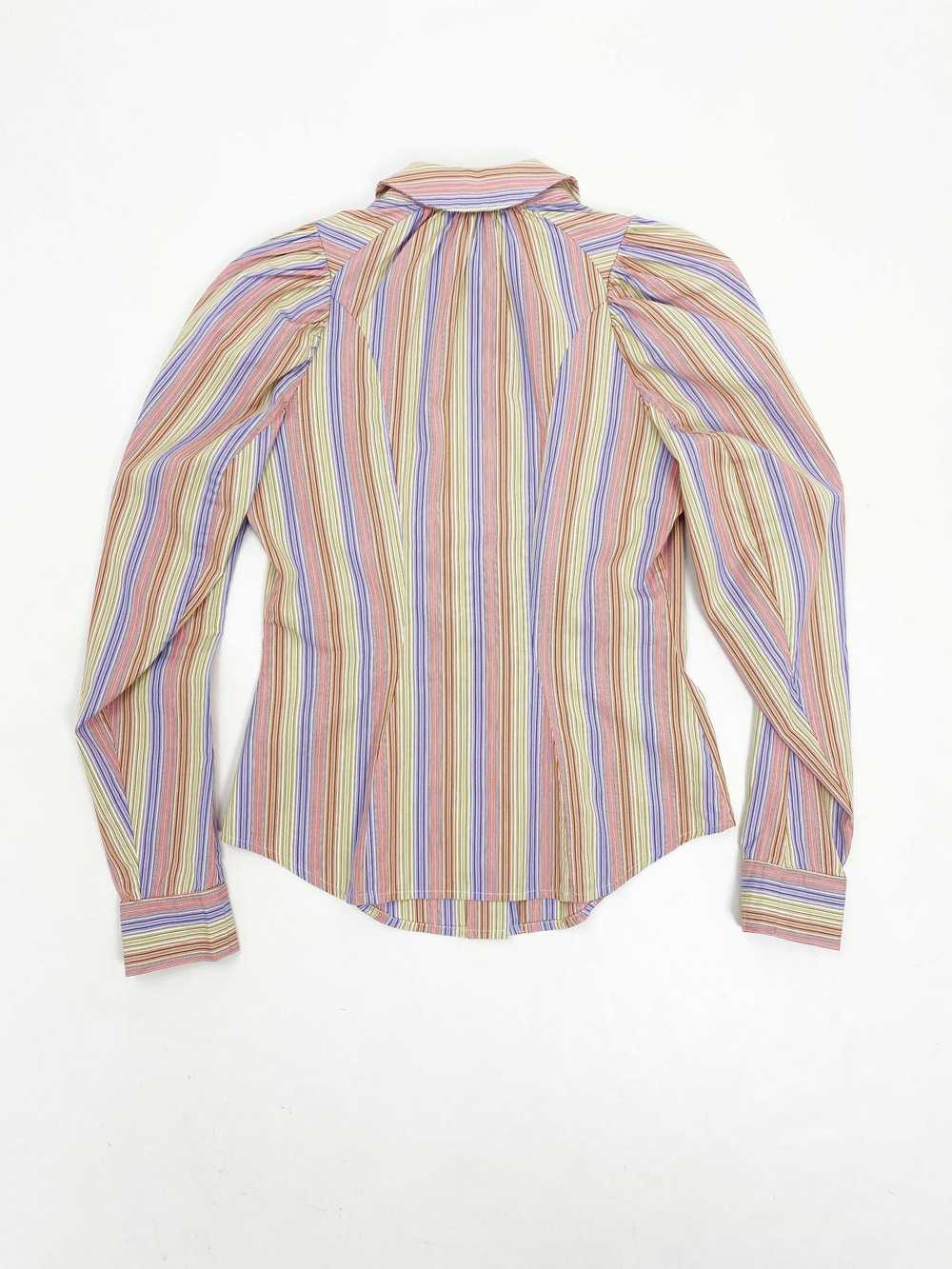 Vivienne Westwood 90s puff sleeve striped shirt - image 2