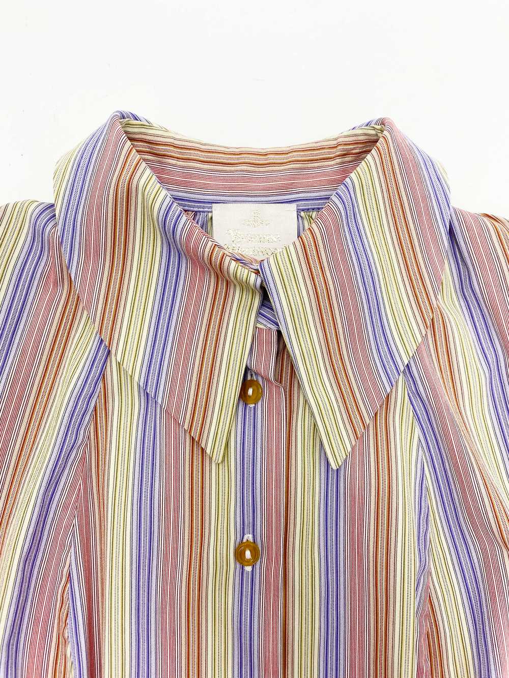Vivienne Westwood 90s puff sleeve striped shirt - image 3