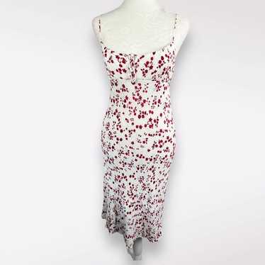 Bershka Knee Length Dress Floral Crepe White Gath… - image 1