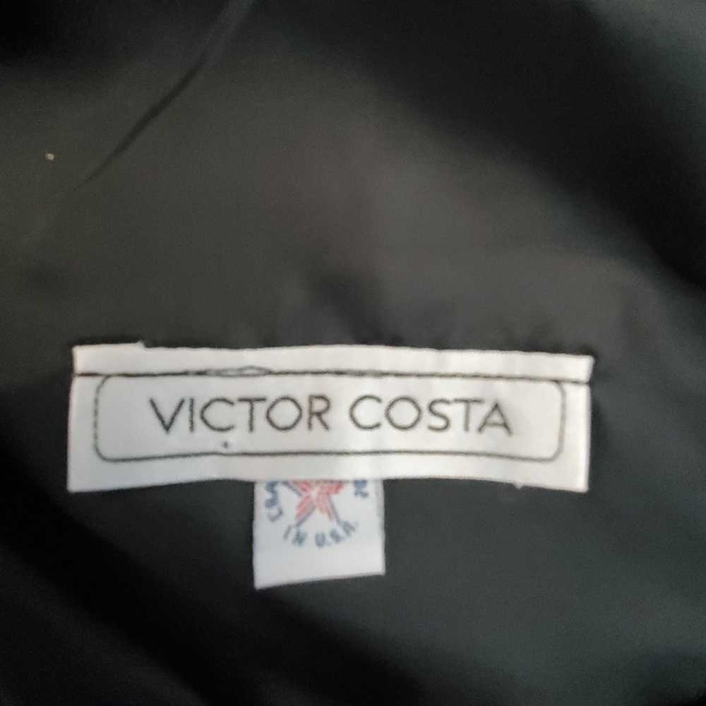 Vintage 80s Victor Costa LBD Black Beaded Fringe … - image 11
