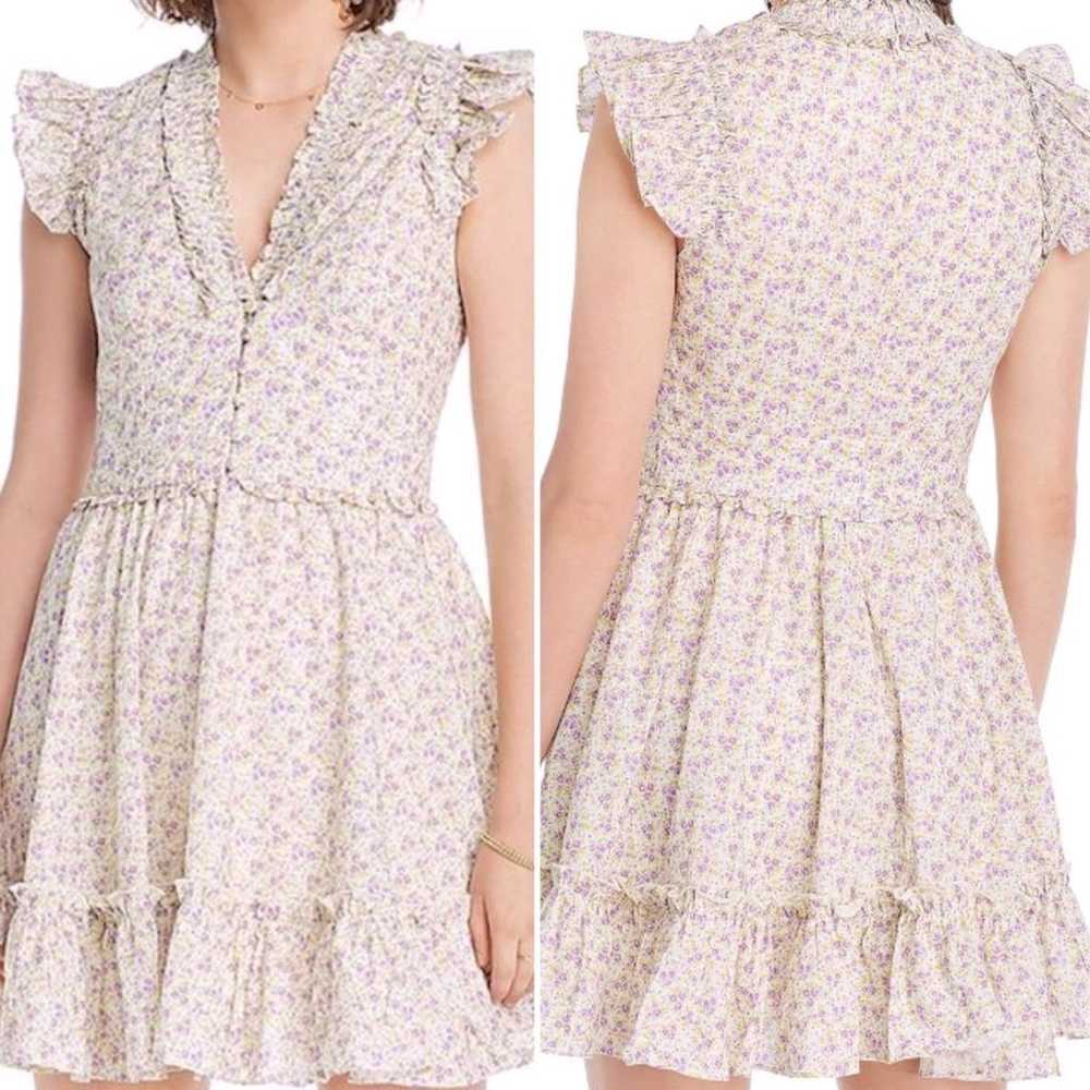 $278 LINI Melissa Cotton Dress Lavender Floral Sm… - image 1