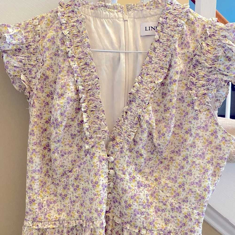 $278 LINI Melissa Cotton Dress Lavender Floral Sm… - image 4