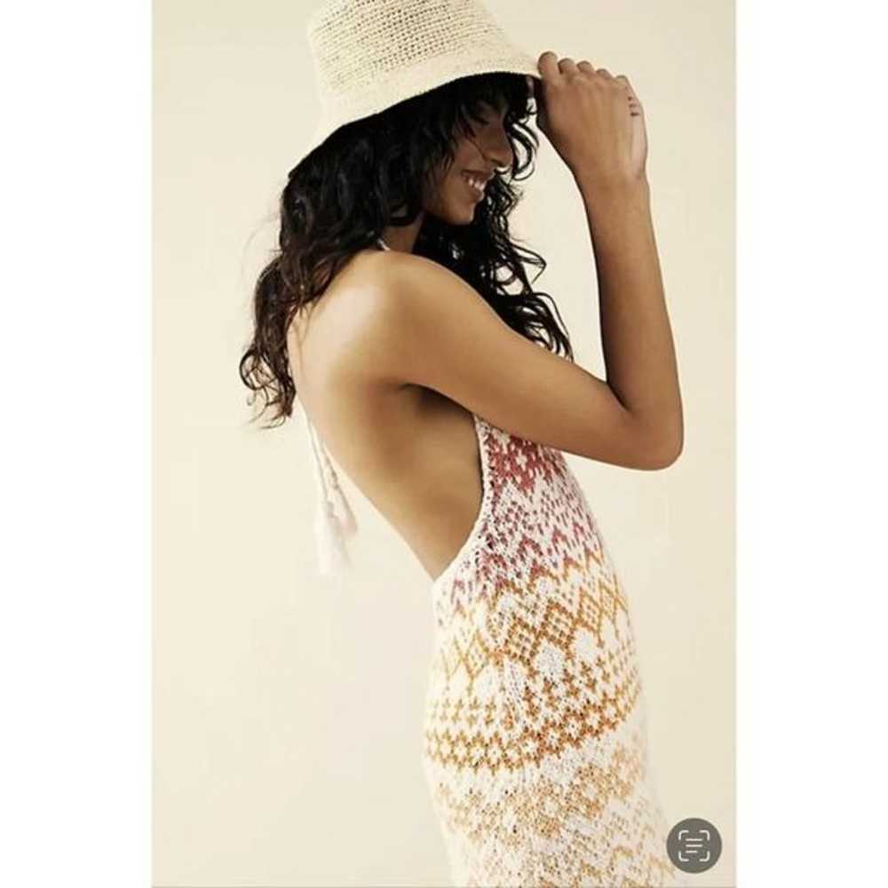Free People Ikat Oasis Maxi Dress Halter Crochet … - image 2