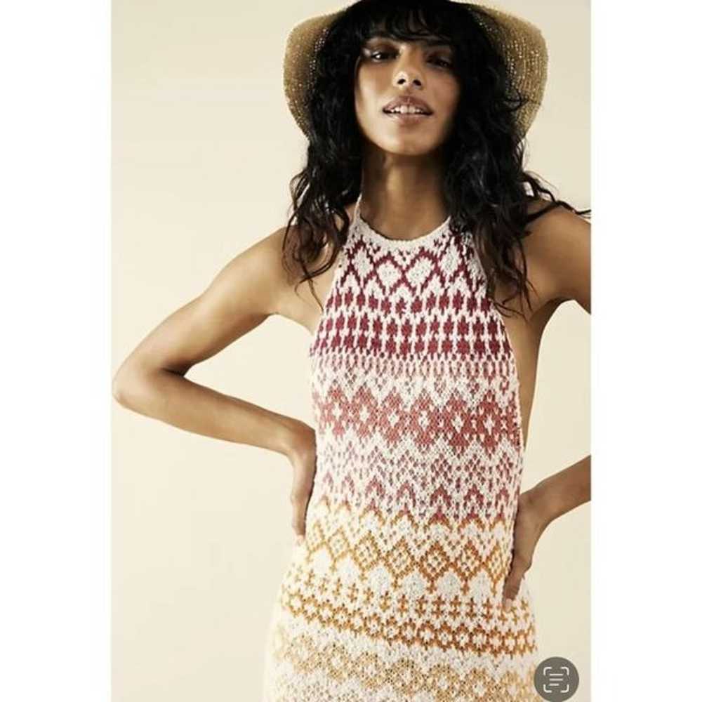 Free People Ikat Oasis Maxi Dress Halter Crochet … - image 5