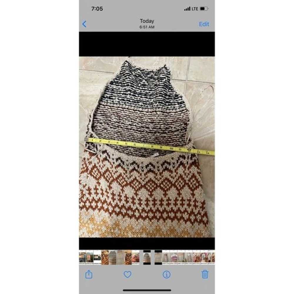 Free People Ikat Oasis Maxi Dress Halter Crochet … - image 9