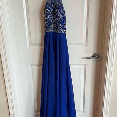 Prom Dress, Size XS, Royal Blue Beaded - image 1