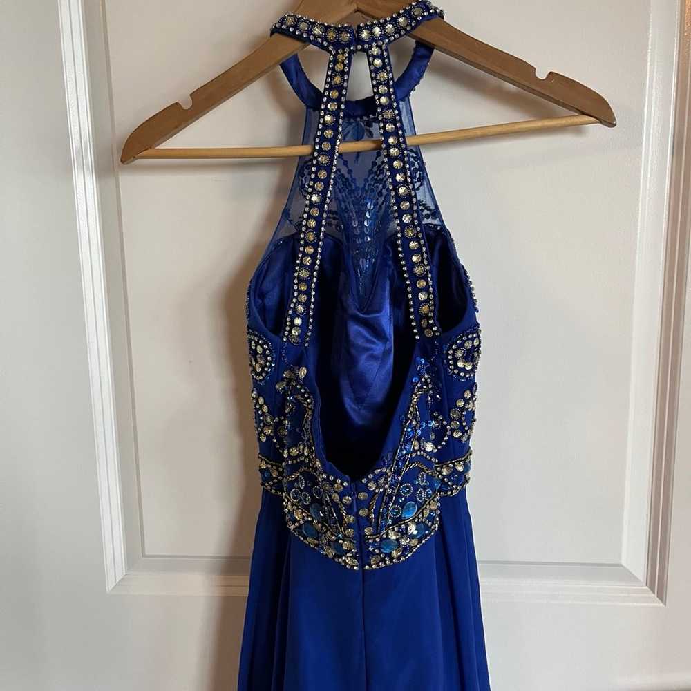 Prom Dress, Size XS, Royal Blue Beaded - image 3