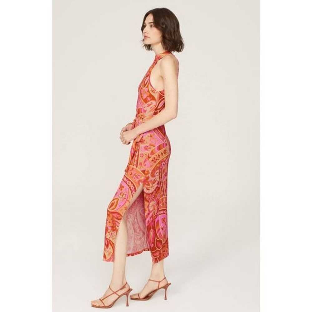 RIXO Pink printed halter maxi Celeste Dress Size … - image 3