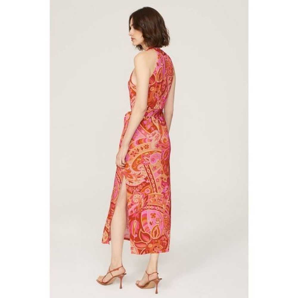 RIXO Pink printed halter maxi Celeste Dress Size … - image 4