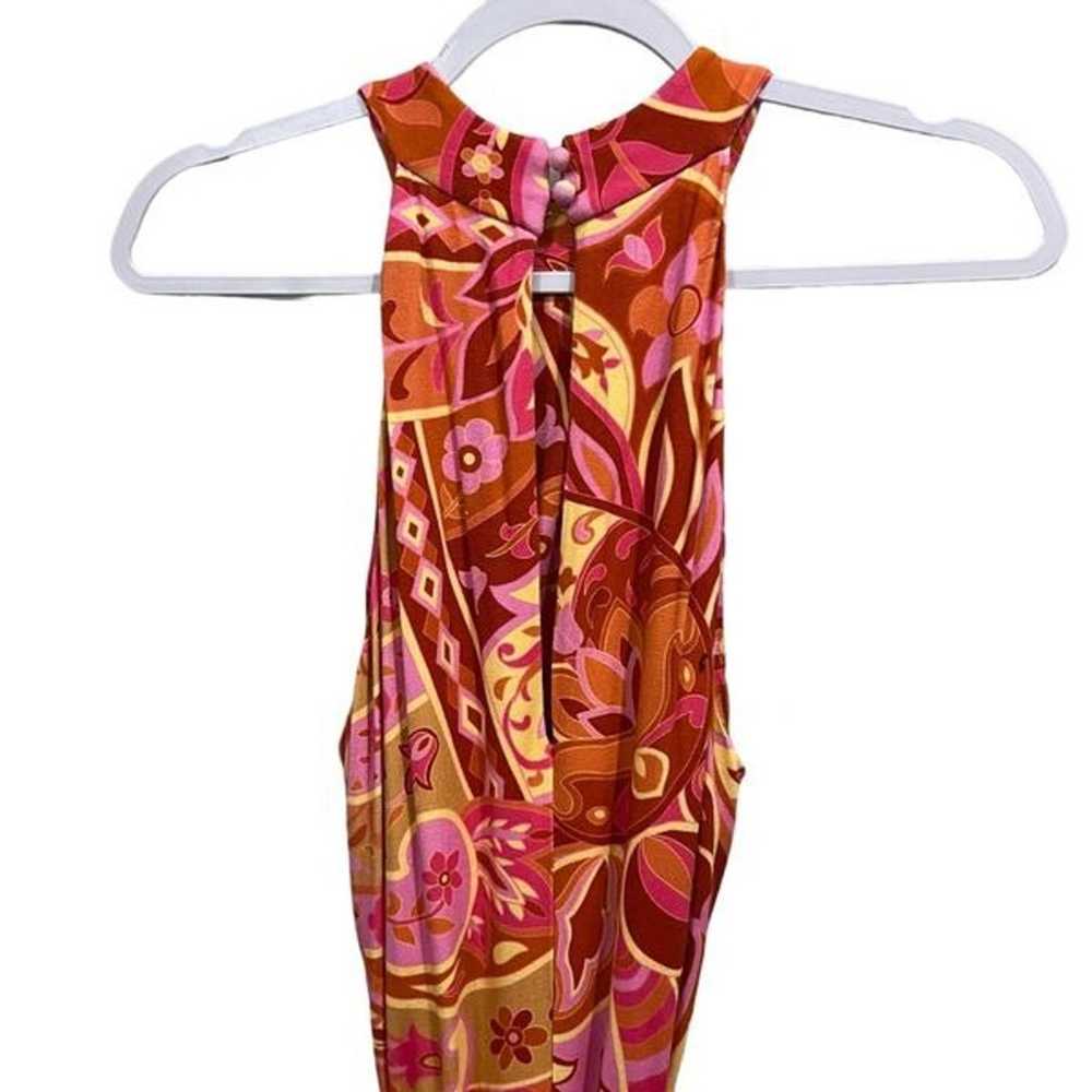 RIXO Pink printed halter maxi Celeste Dress Size … - image 6