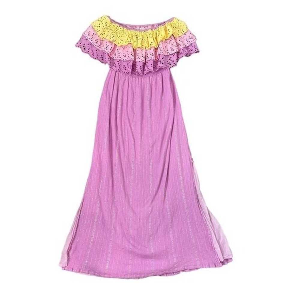 Sundress Eyelet Maxi Dress Josepha Purple Pink Ru… - image 8