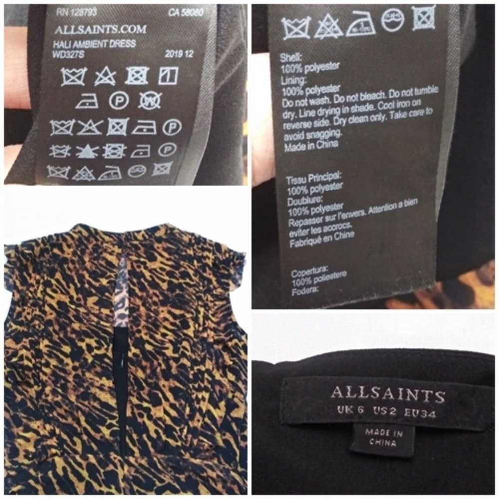 ALLSAINTS Hali Ambient Dress Leopard Print Ruched… - image 11