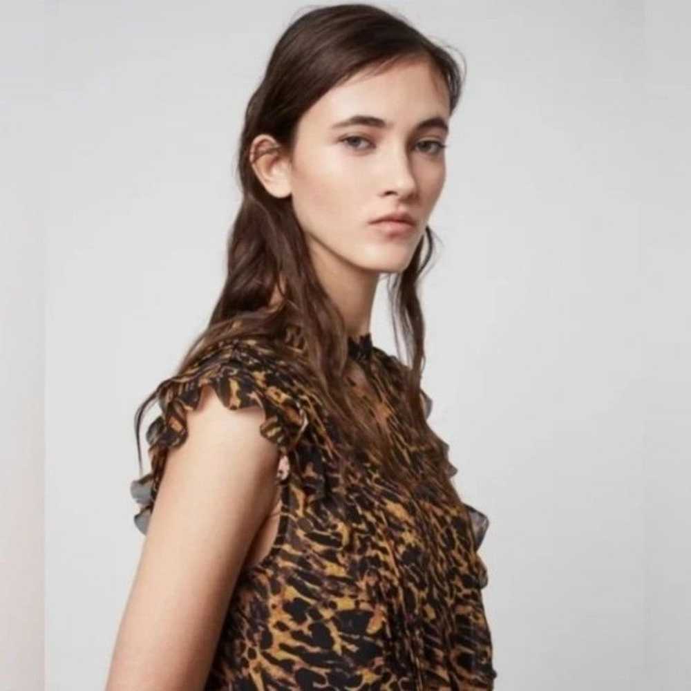 ALLSAINTS Hali Ambient Dress Leopard Print Ruched… - image 12