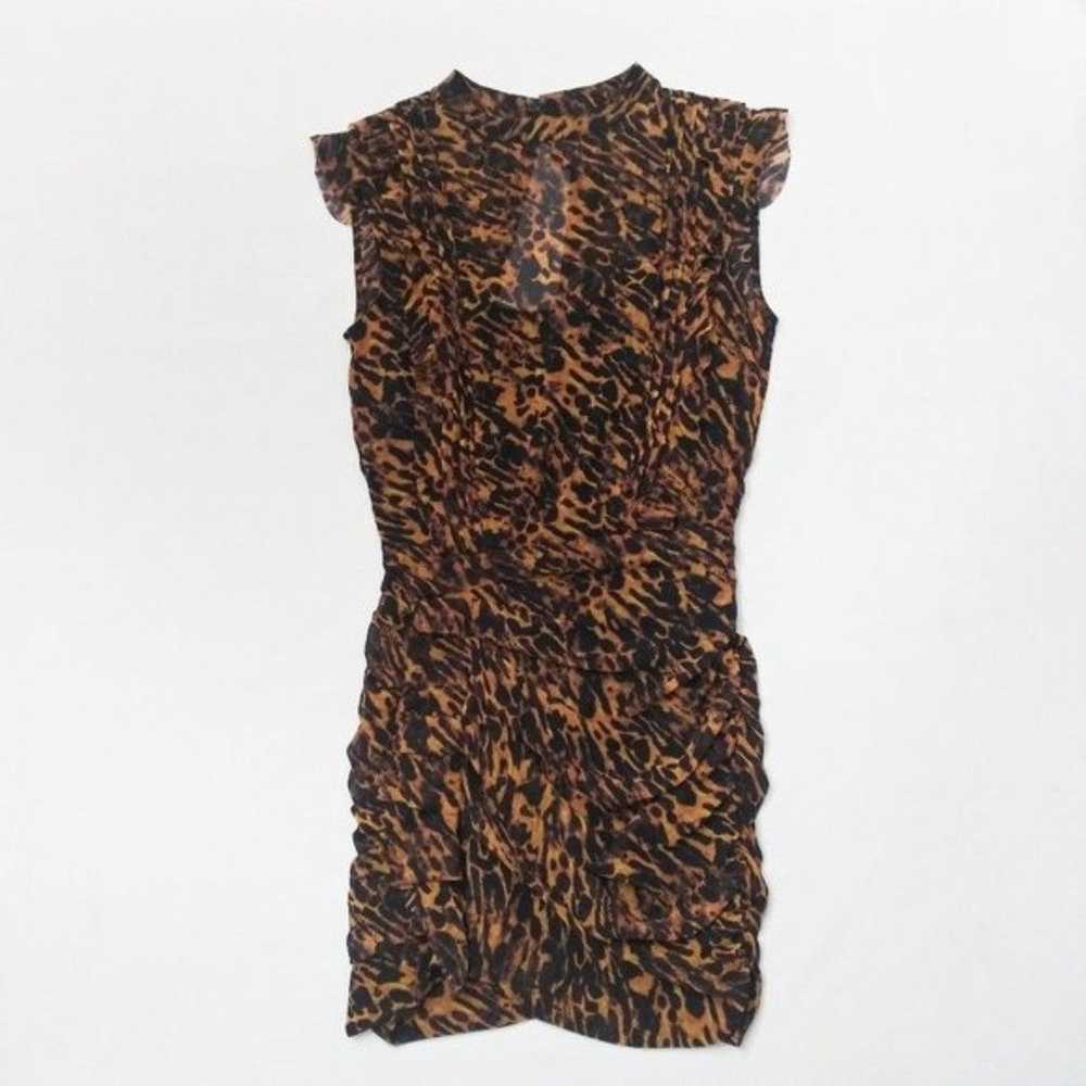 ALLSAINTS Hali Ambient Dress Leopard Print Ruched… - image 3