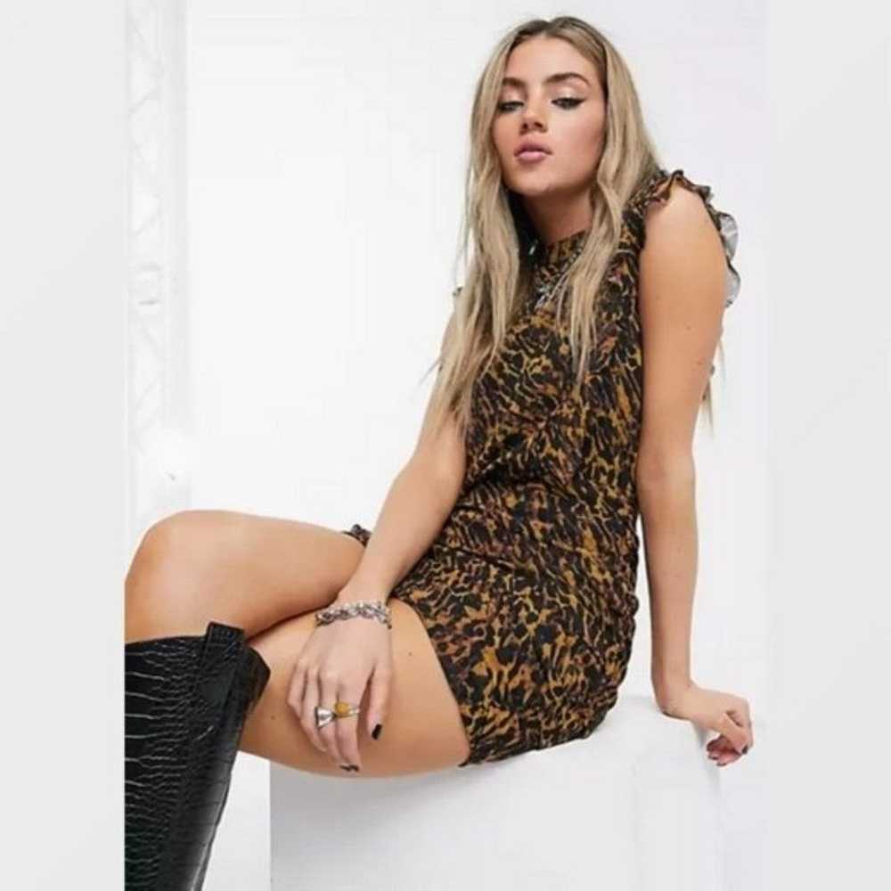 ALLSAINTS Hali Ambient Dress Leopard Print Ruched… - image 5