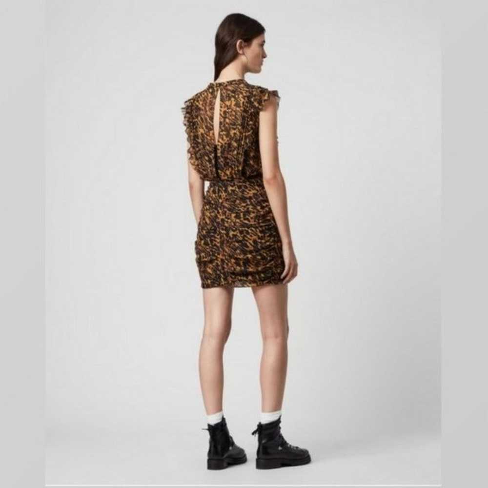 ALLSAINTS Hali Ambient Dress Leopard Print Ruched… - image 8