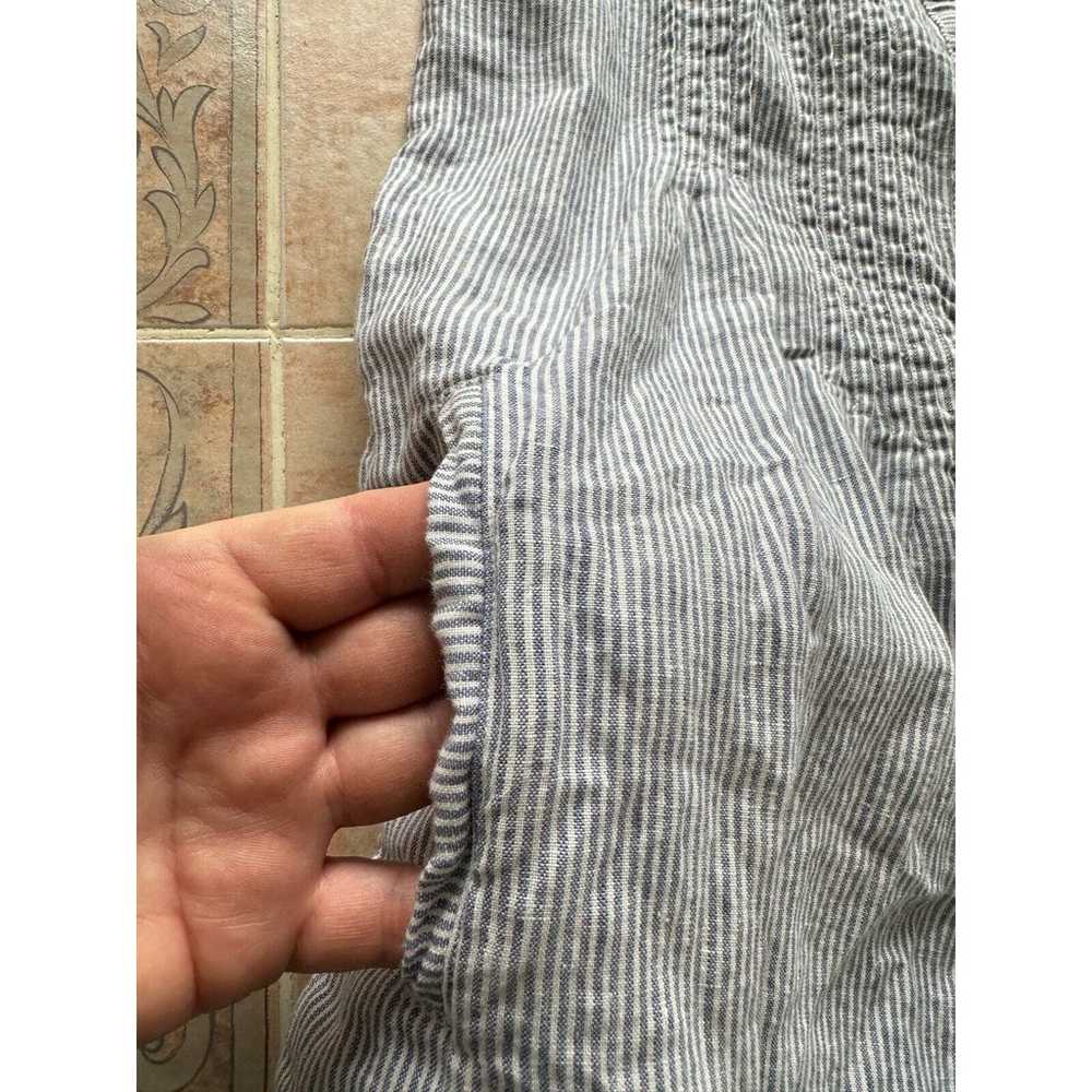 Faherty Dress Small Blue Isha Linen Shift Stripe … - image 6