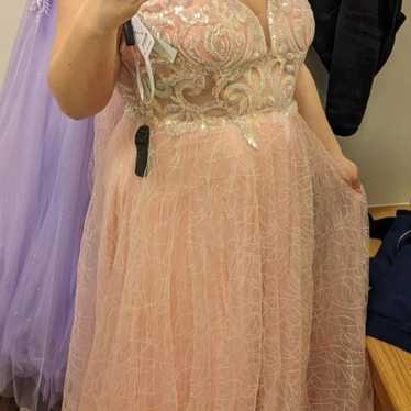 Light Pink Sequin Prom Dress