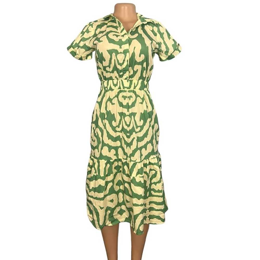 Sheridan French Womens Green Short Sleeve Midi Le… - image 3