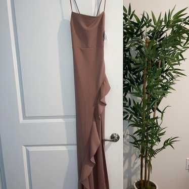 Mauve Sleeveless High Slit Formal Dress