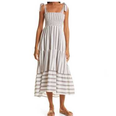 Xirena Lorraine Sleeveless Striped Midi Dress Sz X