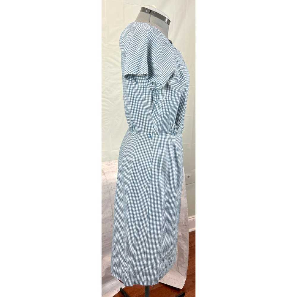 Vintage 1960s Blue Plaid Secretary Dress with Jac… - image 10
