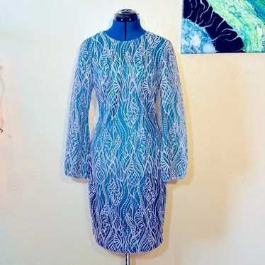 JS Collections Jaelynn Blue Embroidered Dress NWT - image 1