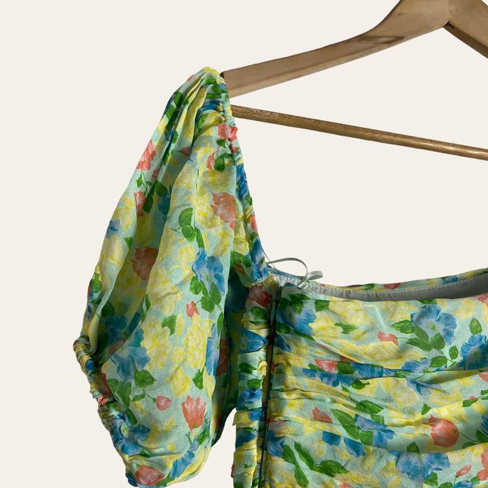Amur Jaylah Floral Print Silk Asymmetrical Midi D… - image 9
