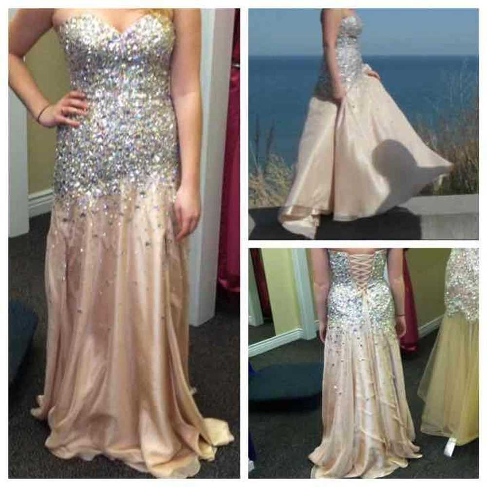 Champagne Colored Prom Dress - image 1