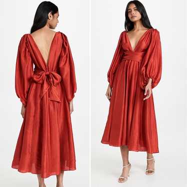 Azeeza 100% Silk long sleeve Cera midi Dress NWOT 