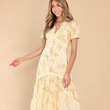 LOVESHACKFANCY Tink Silk Lemon Daydream Maxi Dress