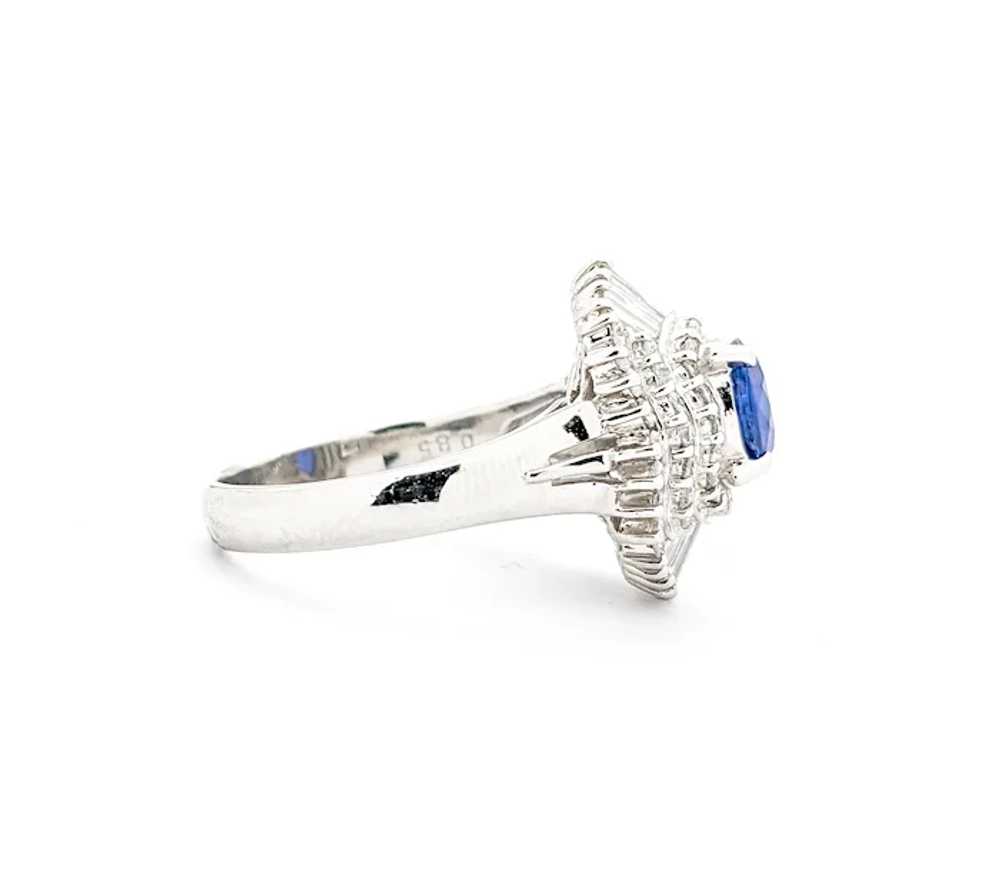 1.06ct Blue Sapphire & .85ctw Diamond Ring In Pla… - image 10