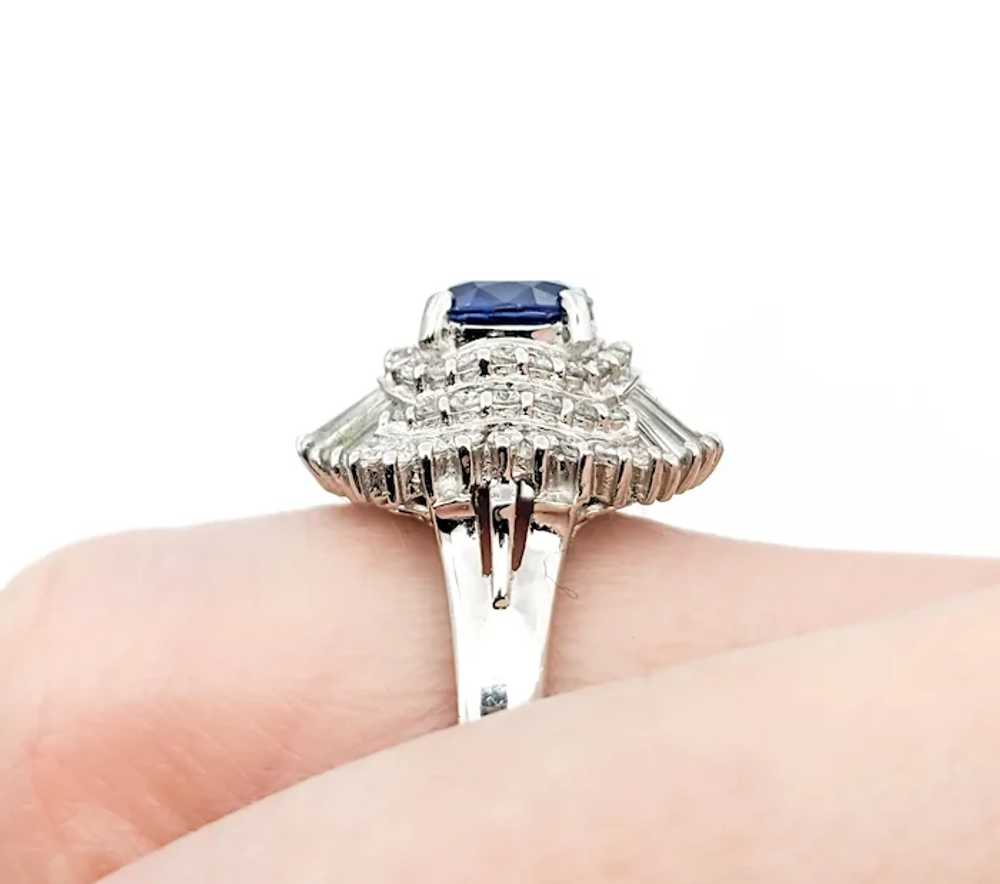 1.06ct Blue Sapphire & .85ctw Diamond Ring In Pla… - image 5