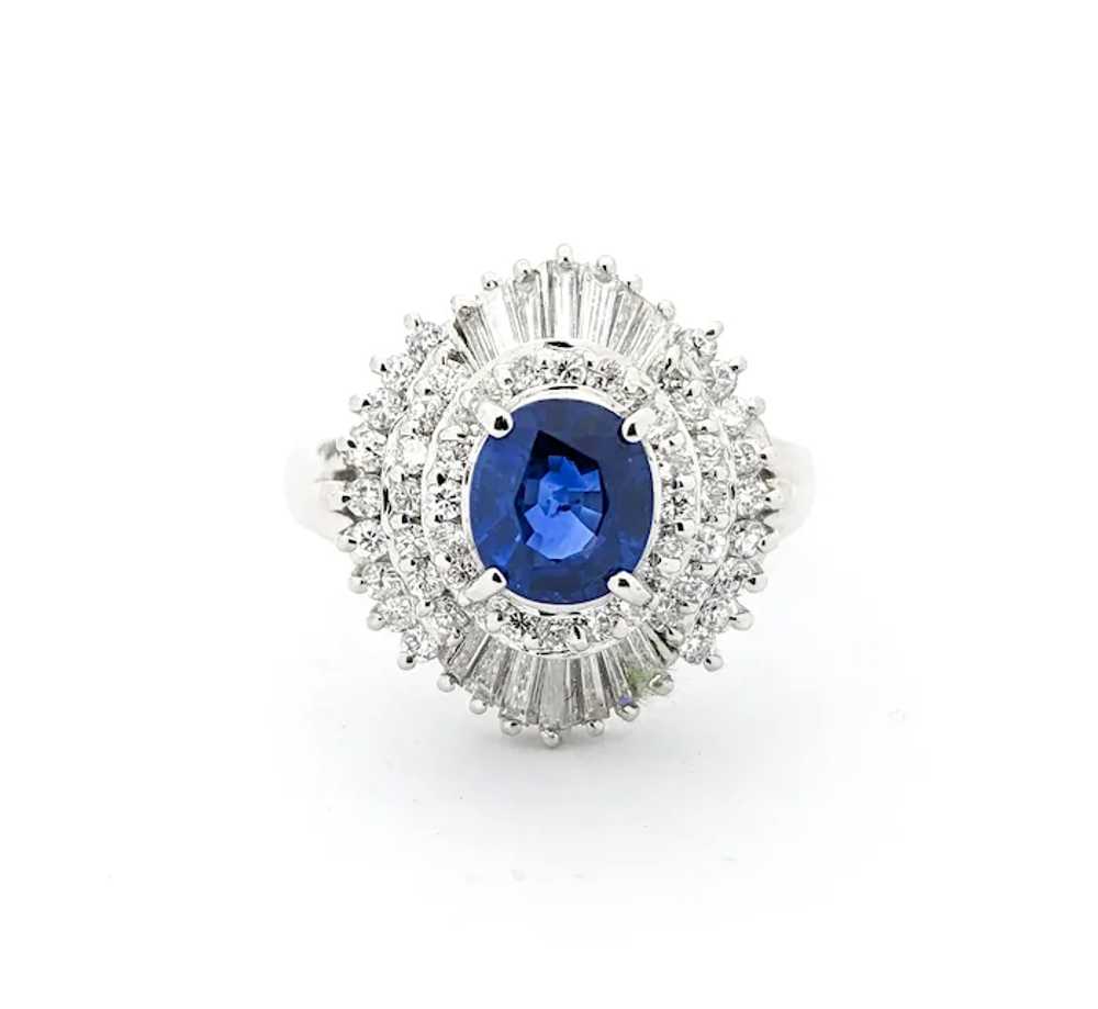 1.06ct Blue Sapphire & .85ctw Diamond Ring In Pla… - image 6