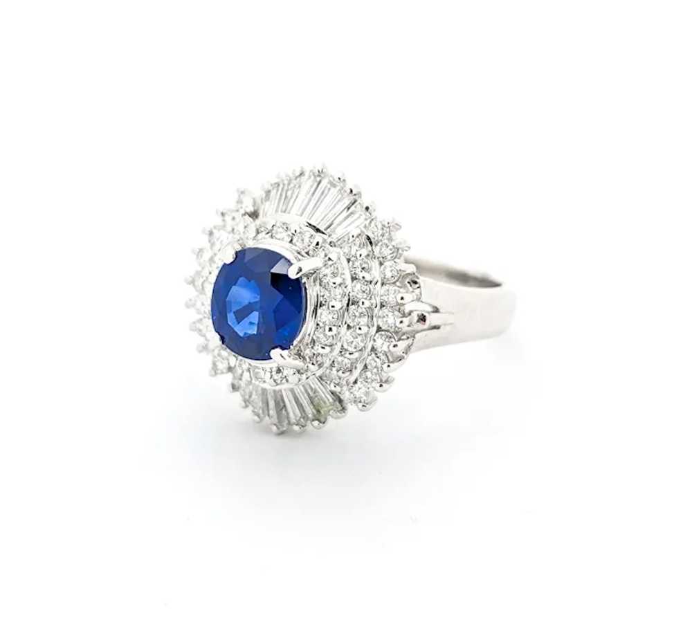 1.06ct Blue Sapphire & .85ctw Diamond Ring In Pla… - image 7