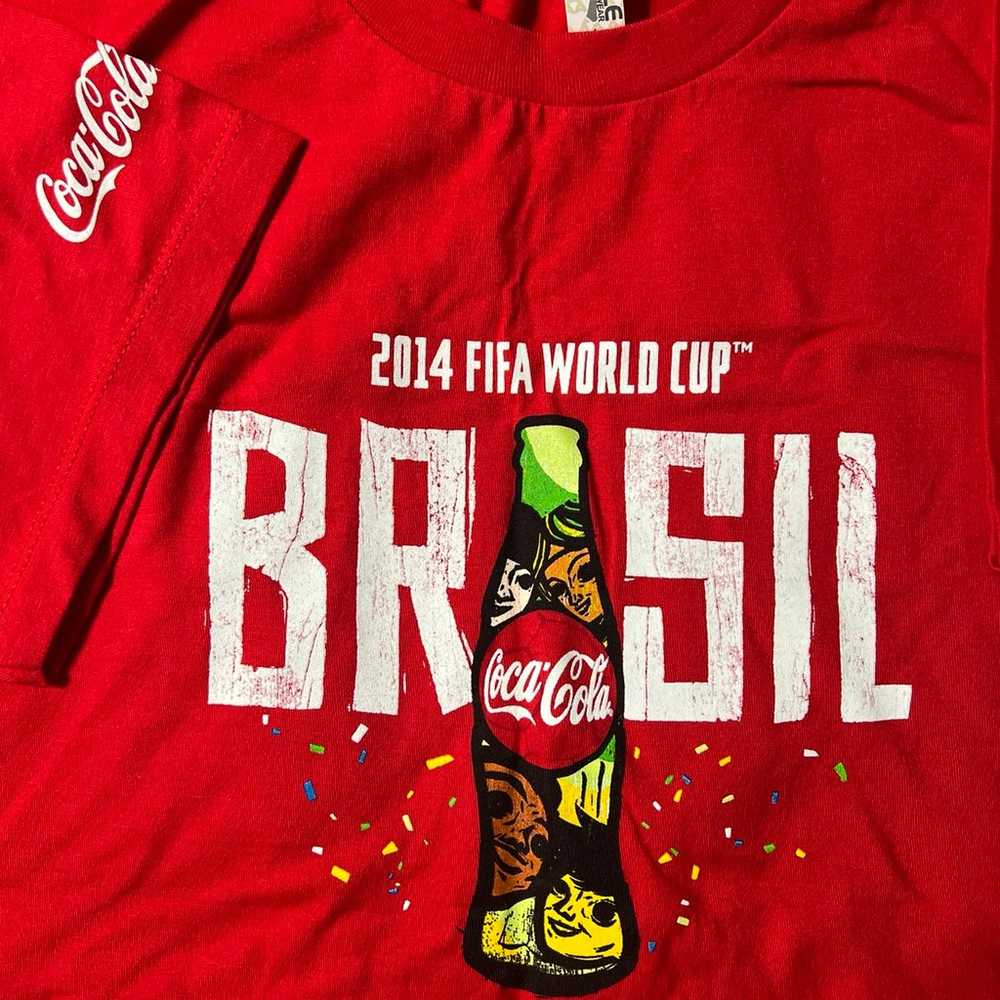 Coca Cola t shirt 2014 FIFA World Cup Brazil - image 4