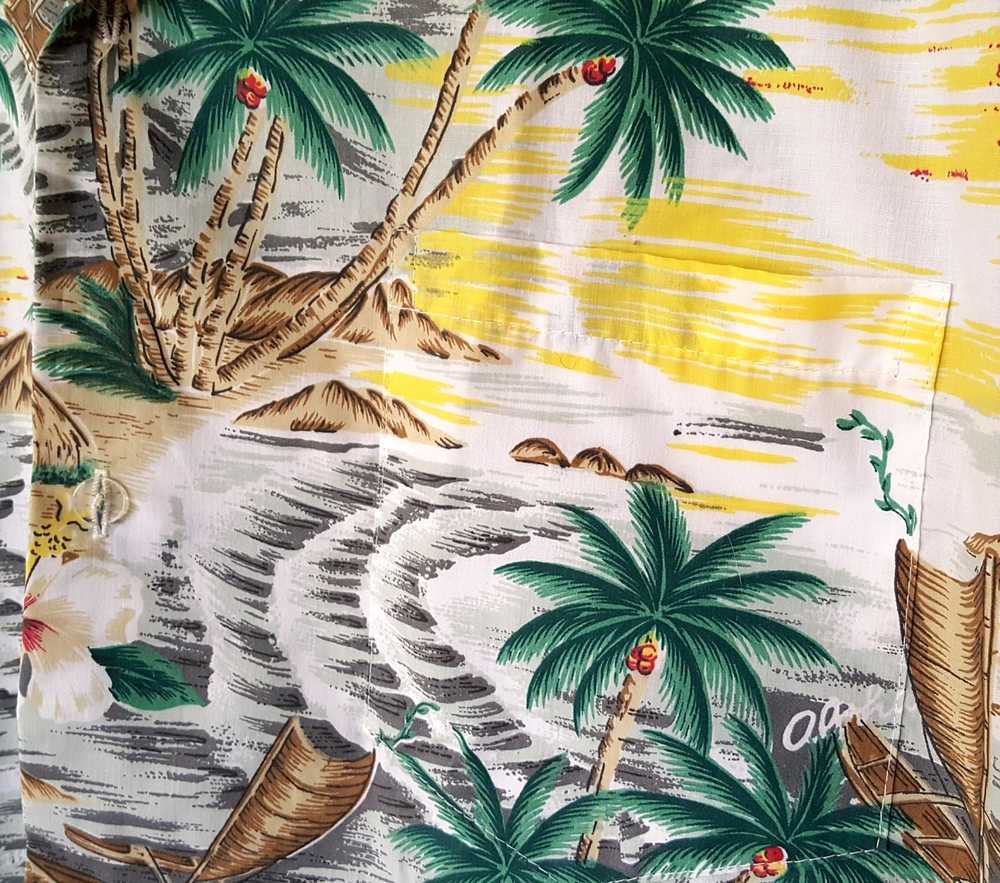 Vintage KYs Hawaiian Aloha Mens Shirt - M - Cocon… - image 3