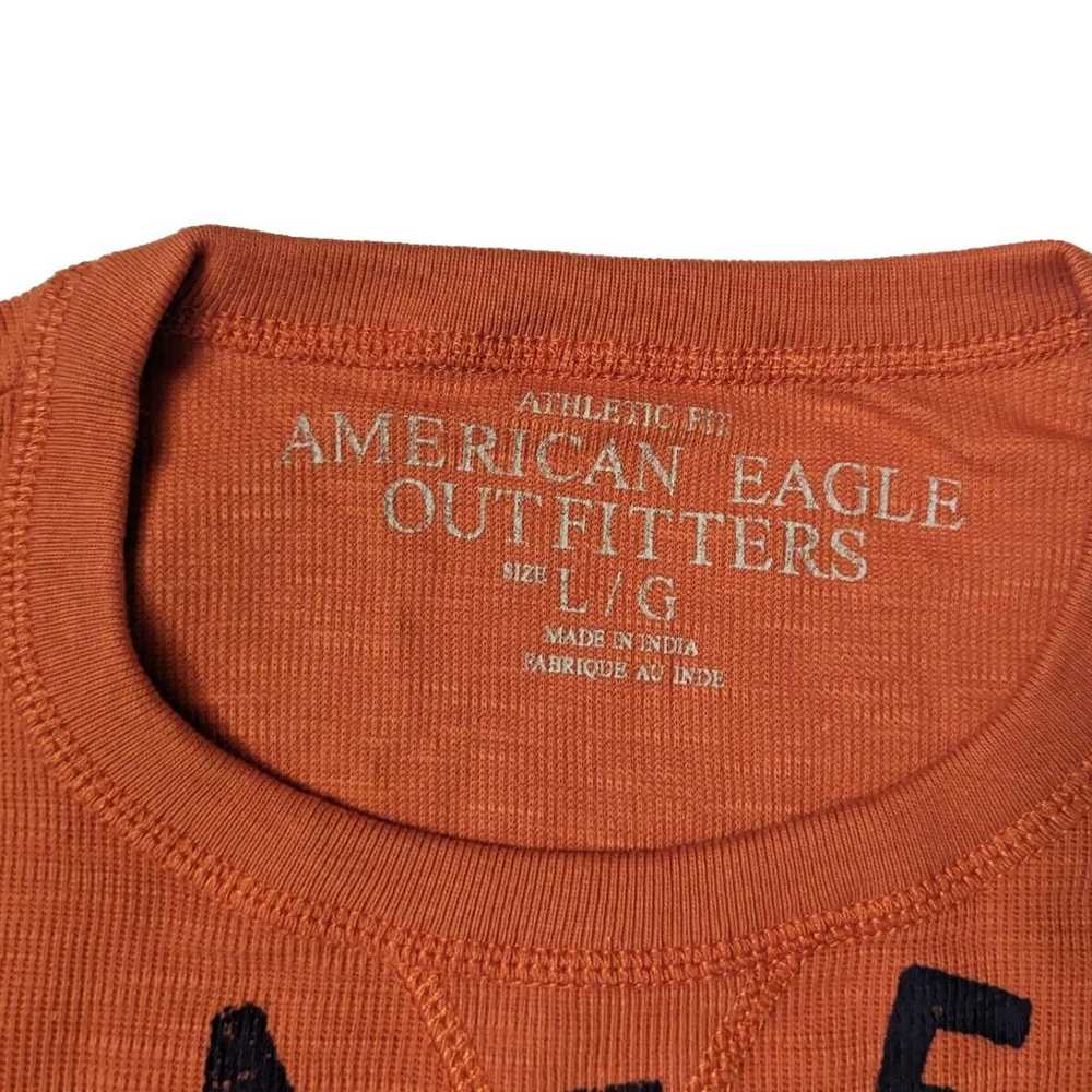 American Eagle Shirt Mens Thermal Waffle Knit Ora… - image 3
