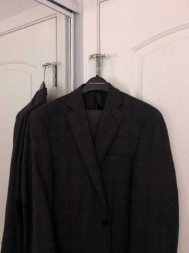 Calvin Klein Mens Gray Striped Suit