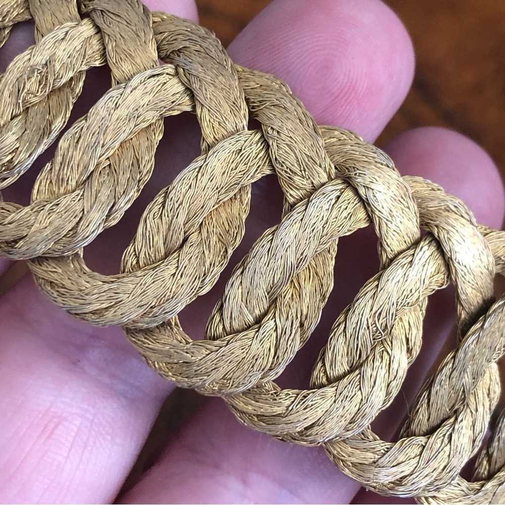 Vintage Vintage hand crafted braided gold strand … - image 7