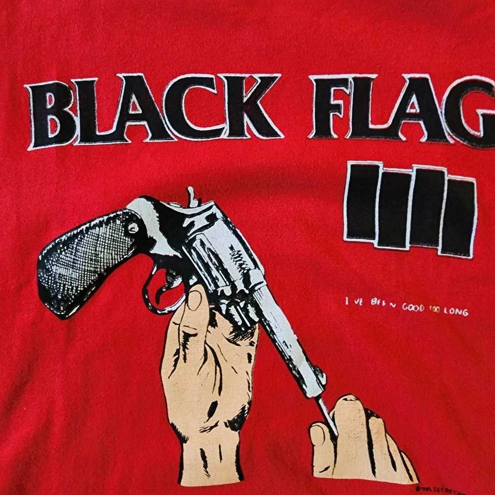 Band Tees × Black Flag × Hanes Vintage 80s Black … - image 2