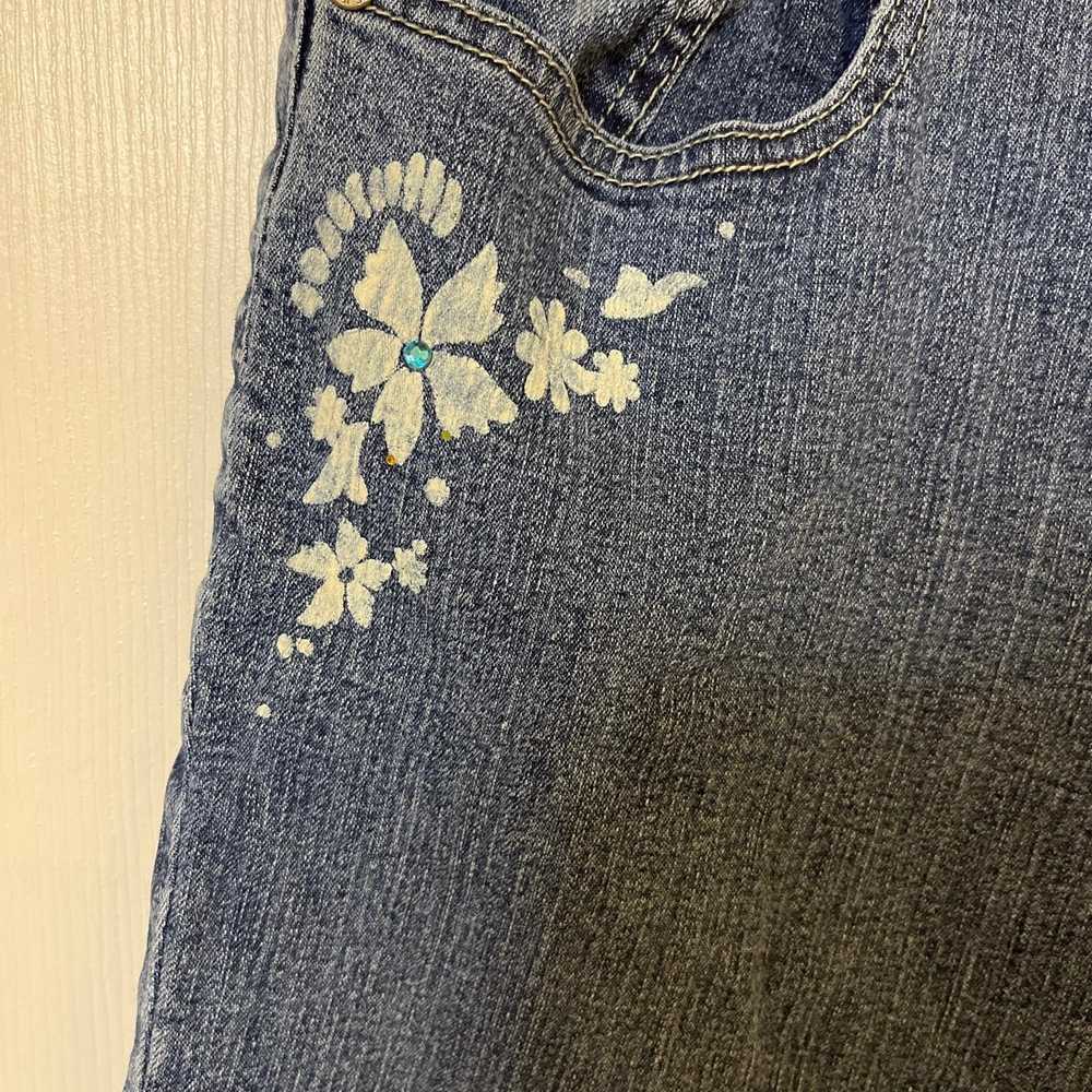 Cos COS Jeans Women's Capri Denim Floral Decals S… - image 3