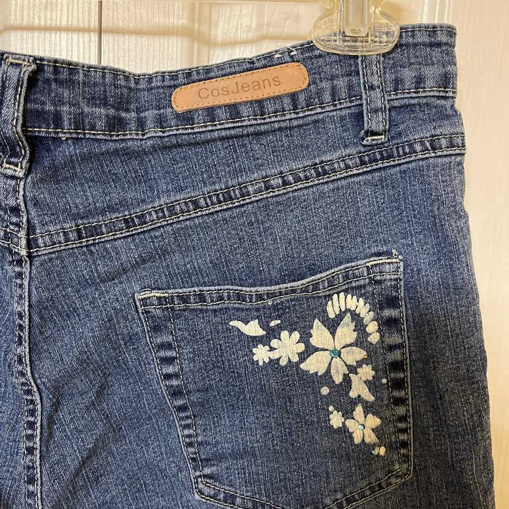 Cos COS Jeans Women's Capri Denim Floral Decals S… - image 5