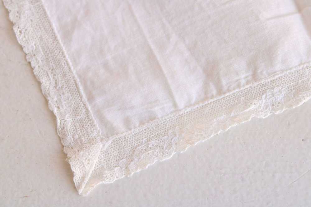 Vintage Vintage 1930s 1940s Handkerchief, White L… - image 5