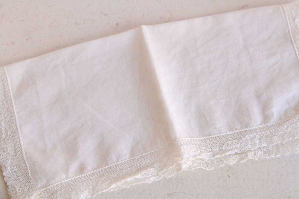 Vintage Vintage 1930s 1940s Handkerchief, White L… - image 8